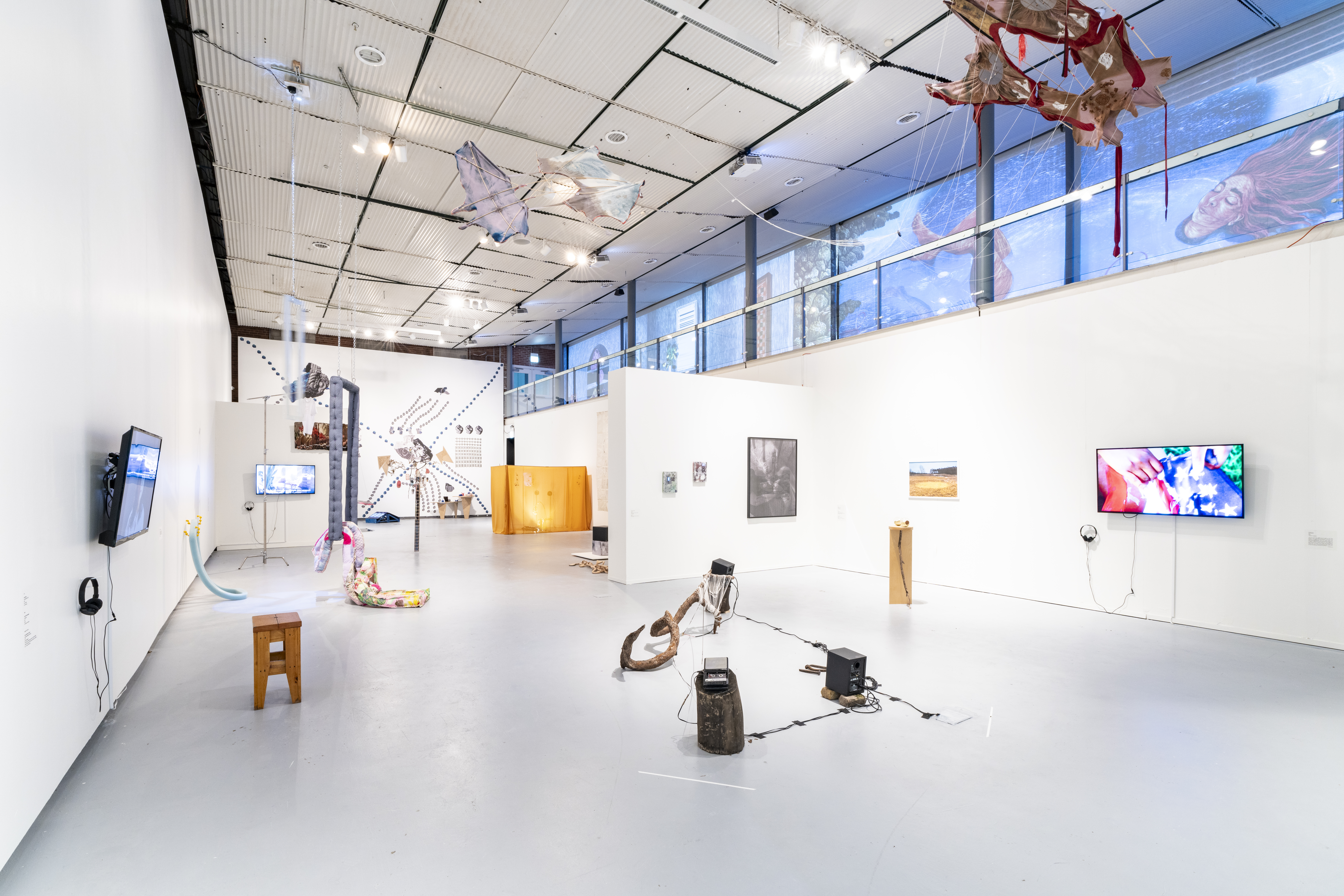 Installation view of Ground Floor 2024, on view at Hyde Park Center from December 7, 2024 to March 16, 2025, photography by Eugene Tang.