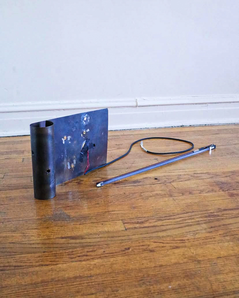 Sheet metal instrument, installation view at Gallery 4009 (detail)
